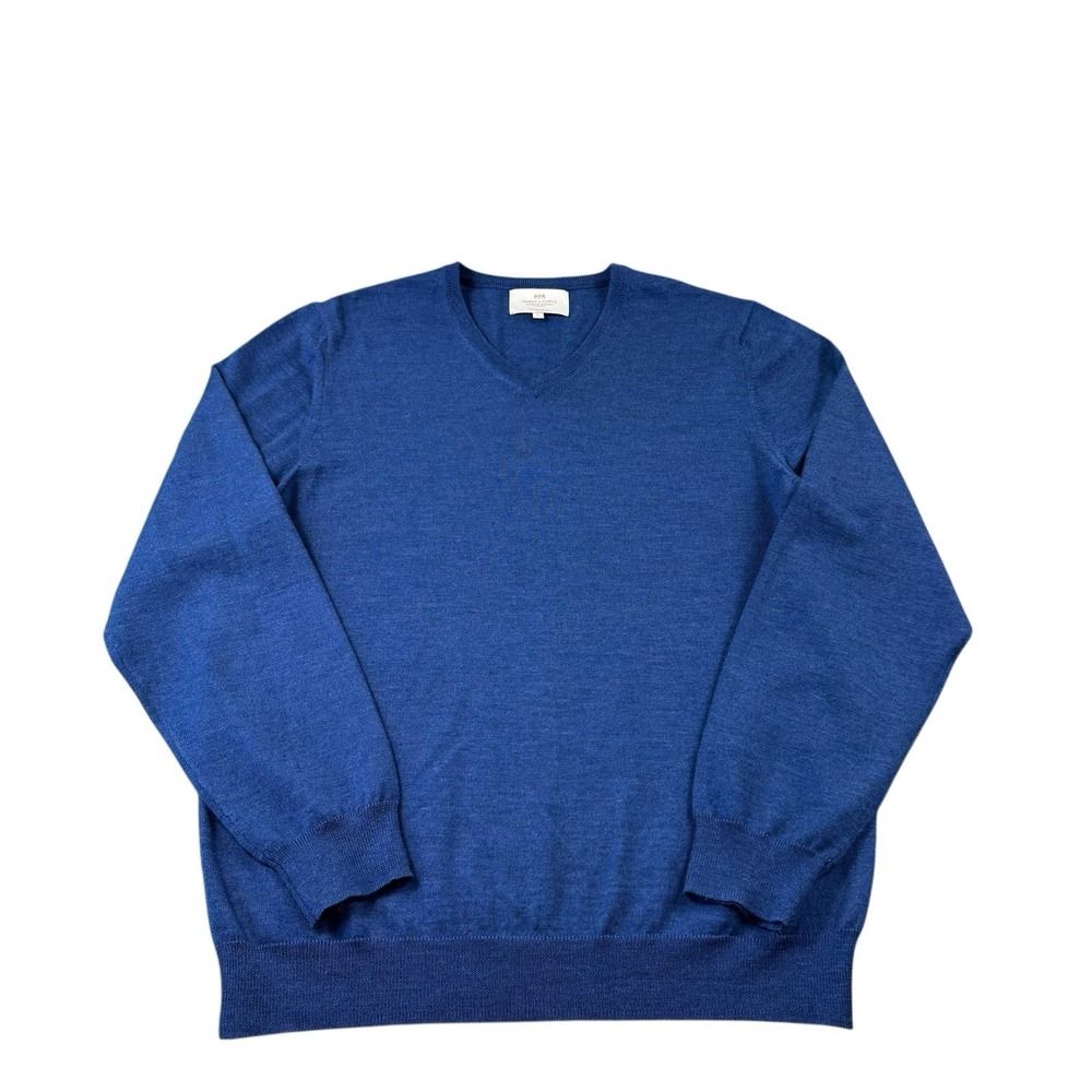 Hawes & Curtis Pure Merino Wool V Neck Pullover Sweater Large
